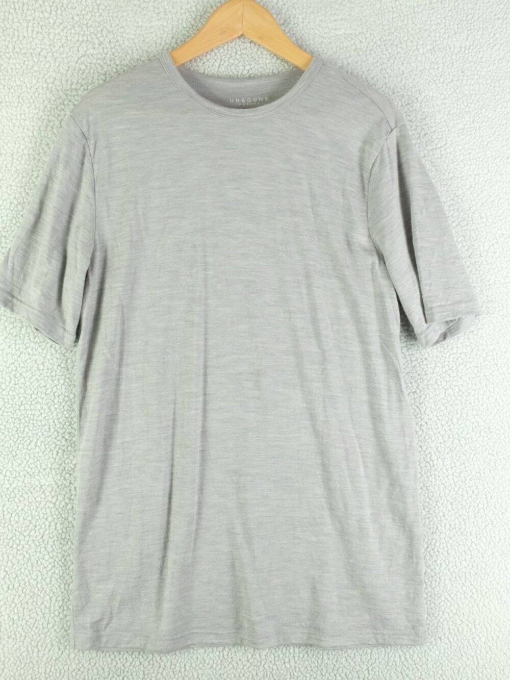 Unbound Merino T Shirt Mens Large Tall Heathered Gray Wool Short Sleeve Stretch